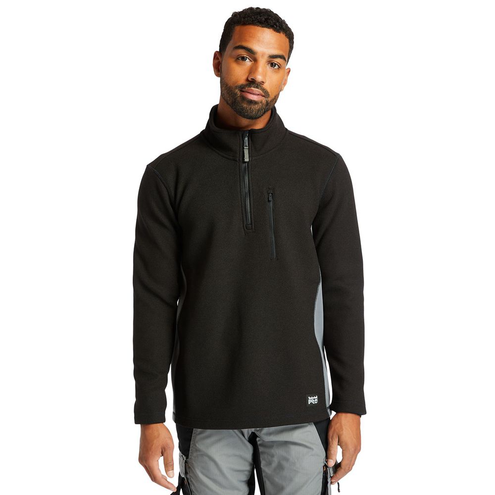 Sudadera Timberland Argentina Hombre - Pro® Studwall Quarter-Zip Textured Fleece - Negras - RLCQWY-9